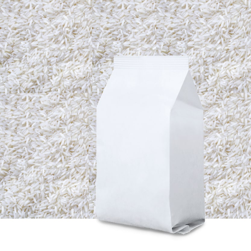 Rice packed in paper